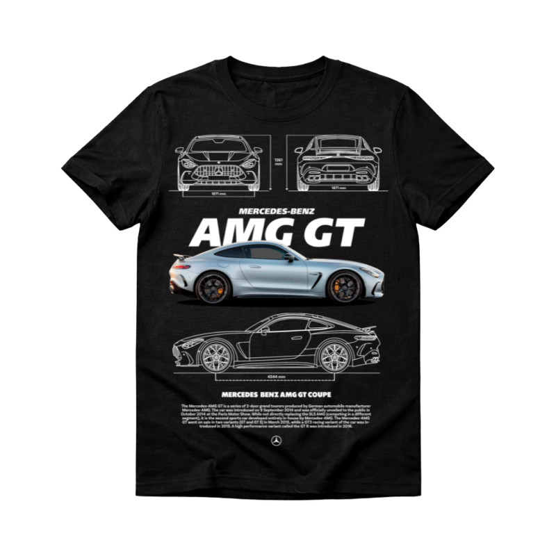Mercedes-Benz AMG GT Blueprint Car DTF Print