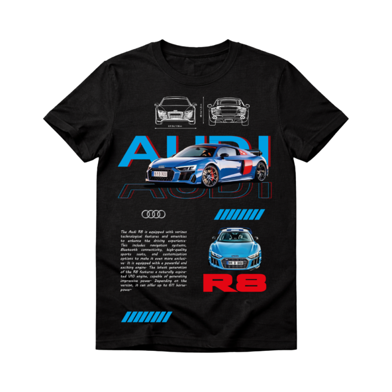 Audi R8 Blueprint Car DTF Print