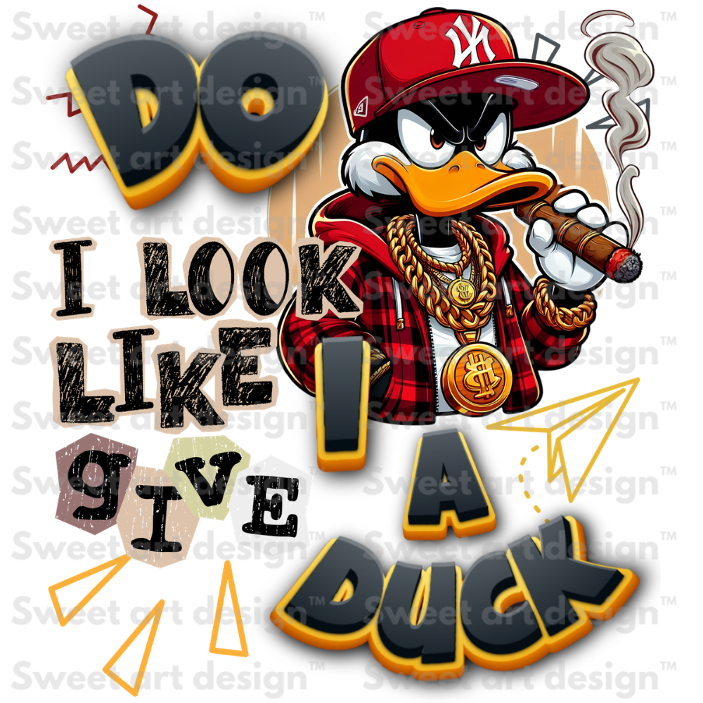 Do I Look Like I Give A Duck? Streetwear Duck DTF Transfer 290 x 330mm